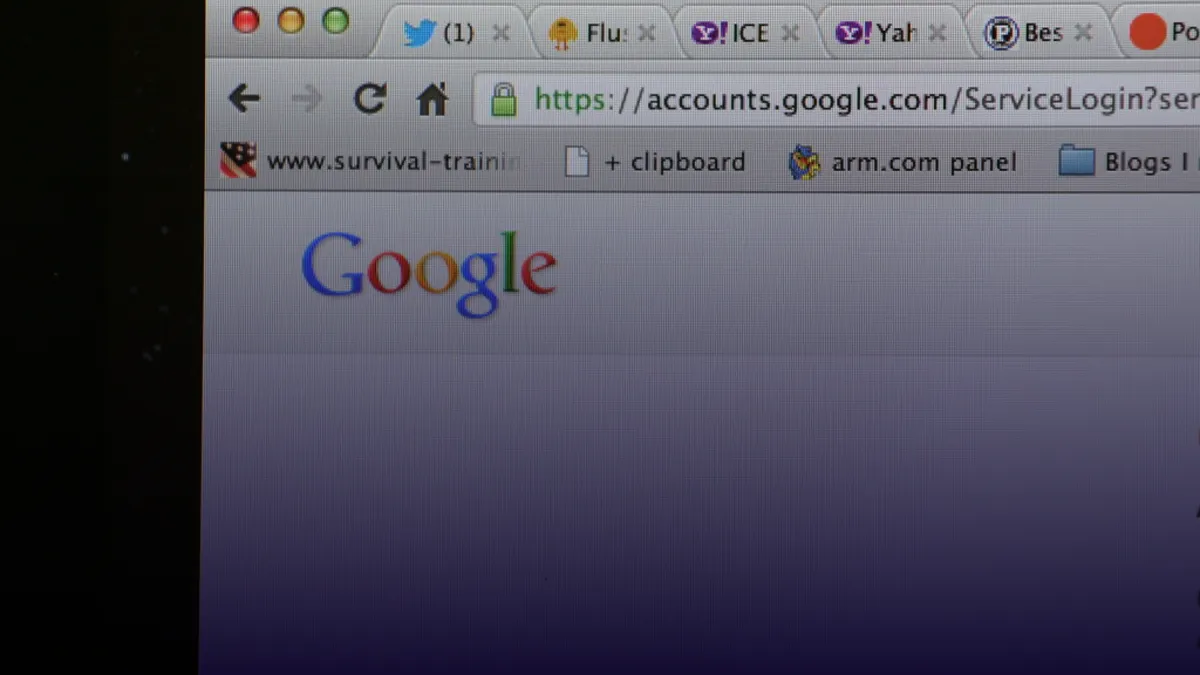 Geöffneter Chrome-Browser mit Tabs und Adressleiste auf einem Bildschirm